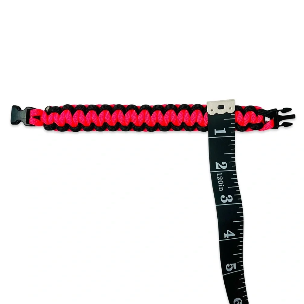 Hot Pink & Black Paracord Bracelet